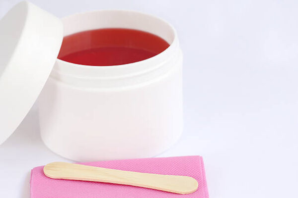 Bodycare, depilation set: wax container, stick and rose